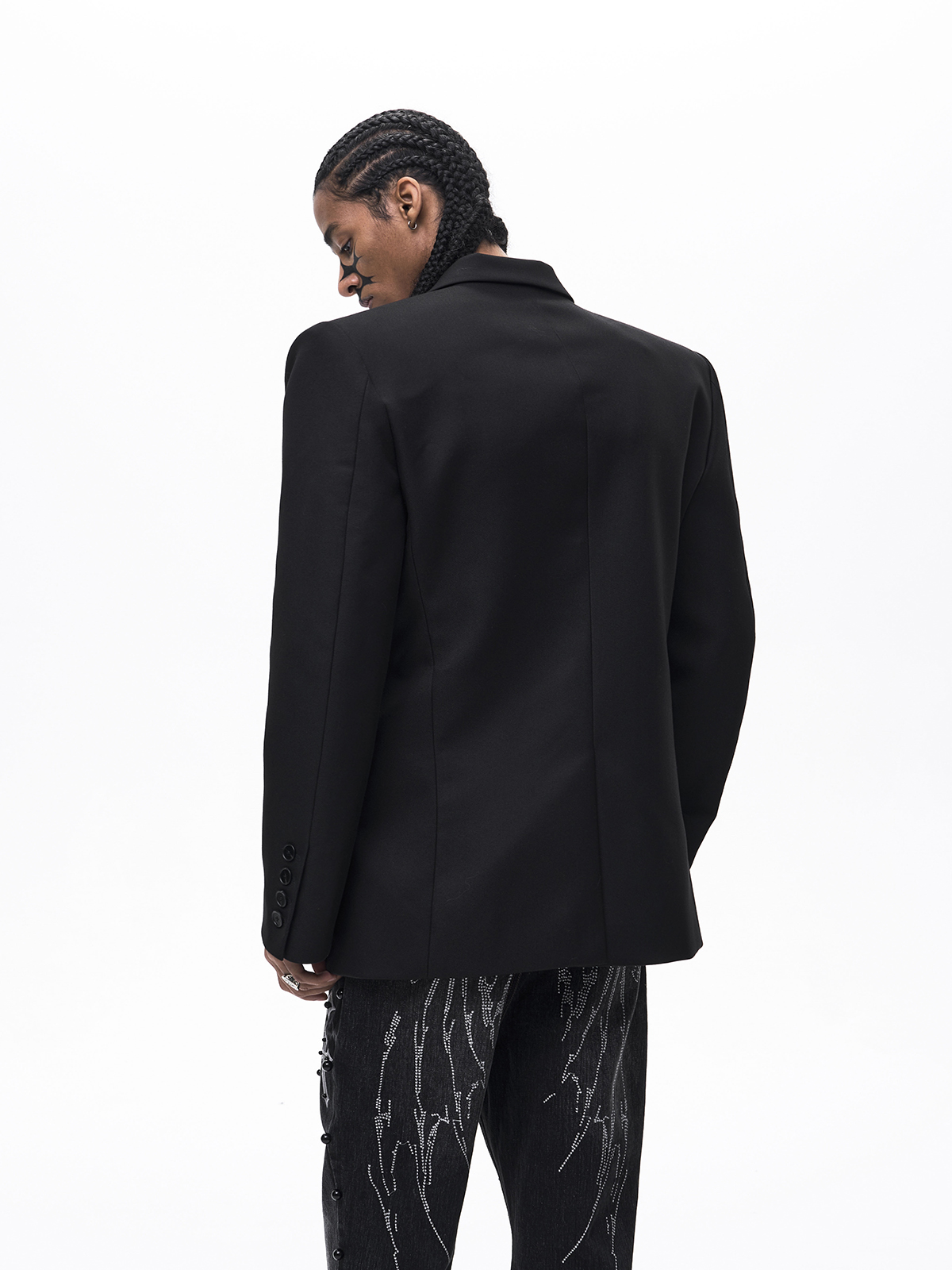 STUDDED CROSS TAILORED BLAZER