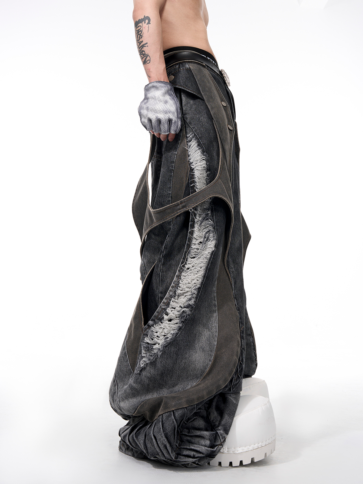 CRIMSON ROOT DECONSTRUCTED DENIM SET-START EXCEED END