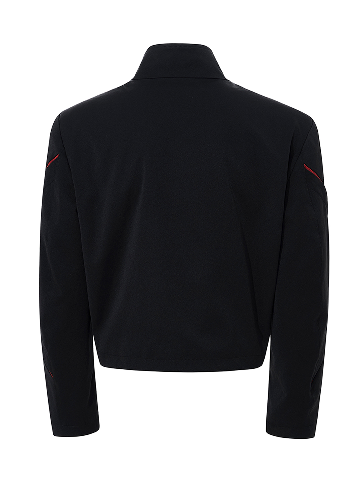 GEOMETRIC PANELED STAND COLLAR JACKET