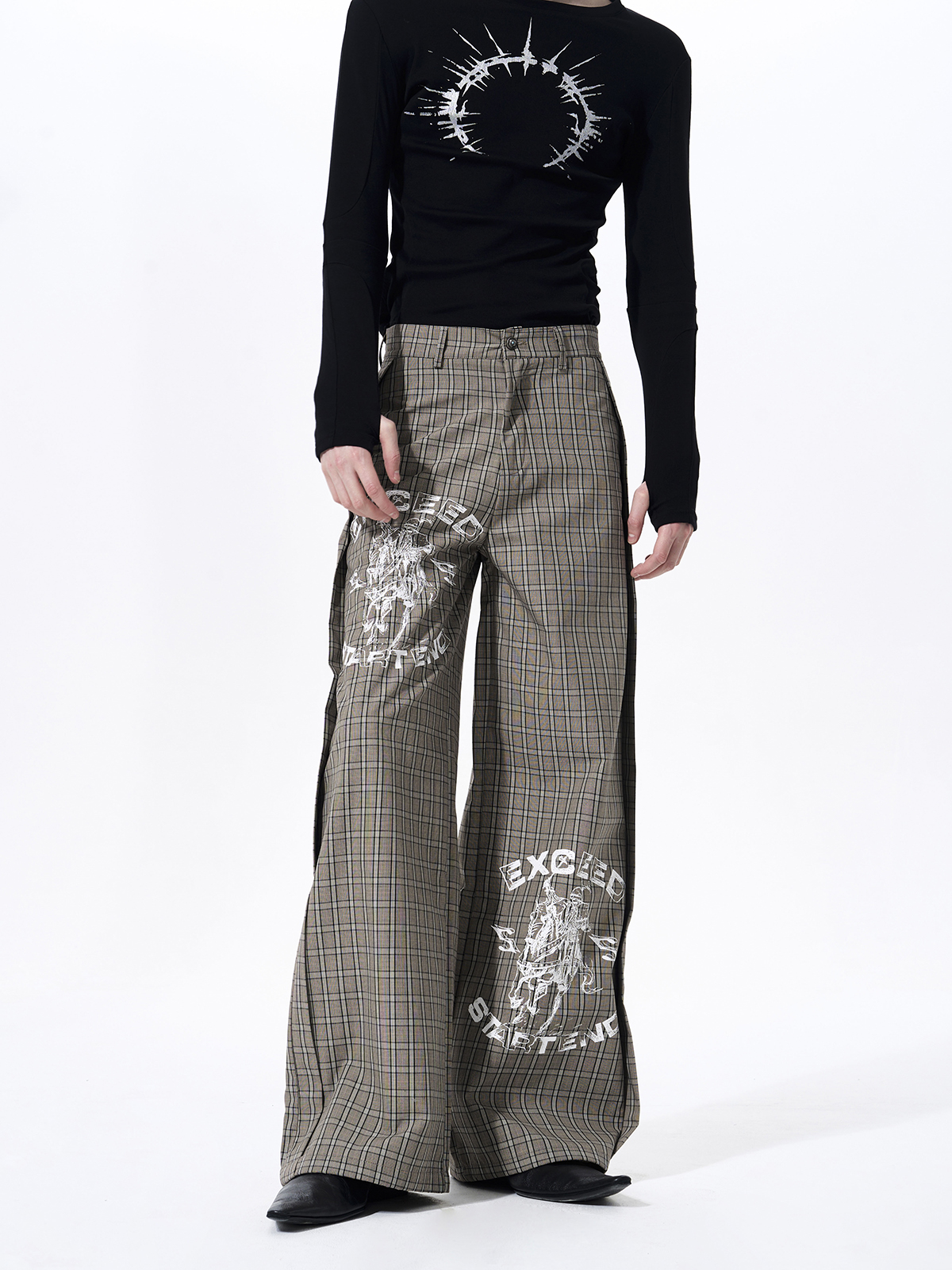 RETRO PLAID WAR HORSE GRAPHIC SUIT SET