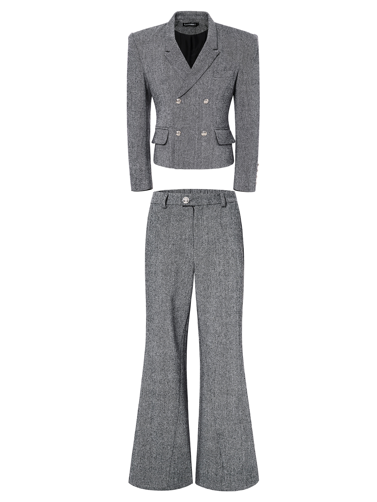 STRUCTURED CROPPED DOUBLE-BREASTED SUIT SET