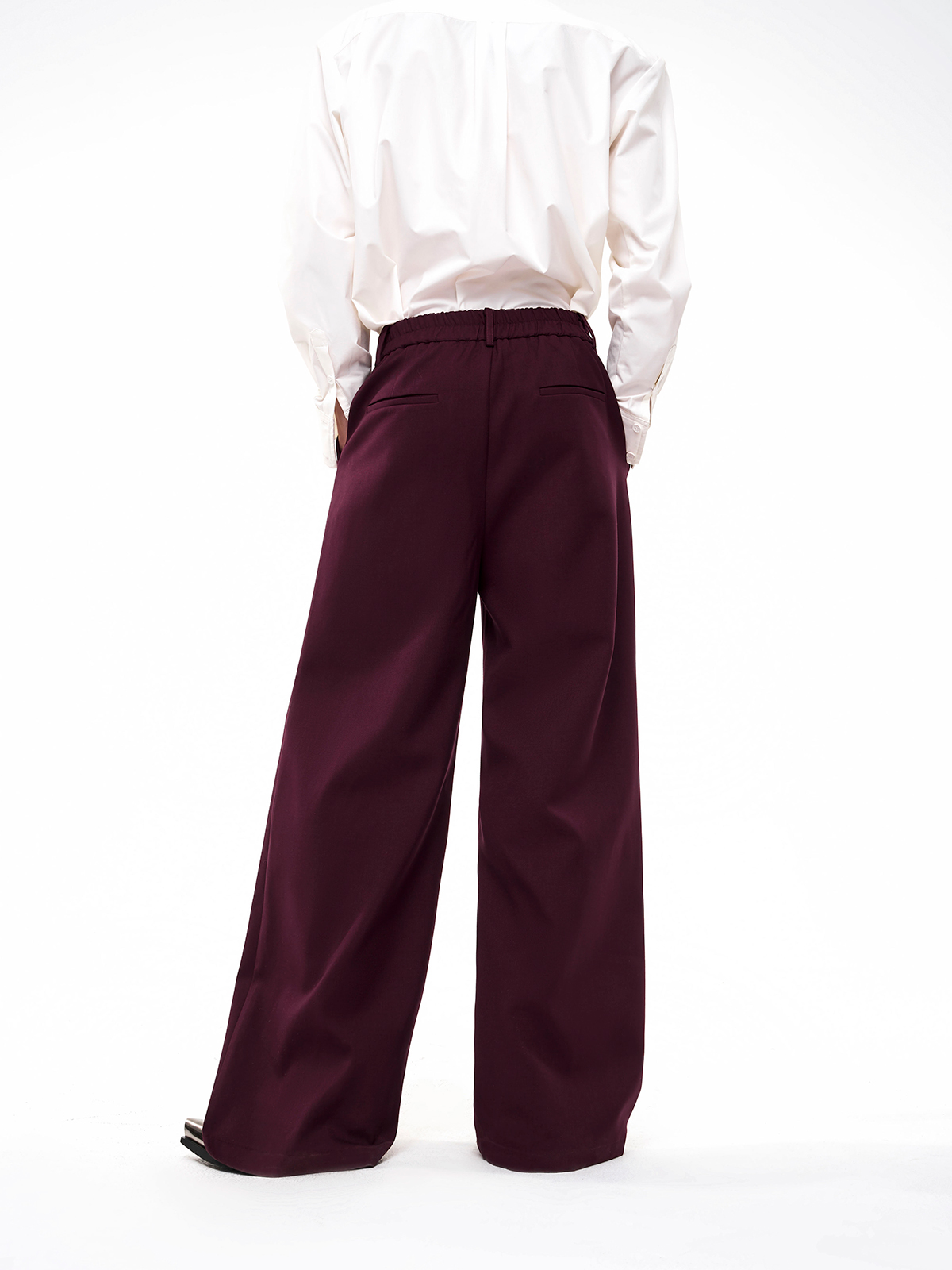 SCULPTED BROOCH-EMBELLISHED SUIT SET-BURGUNDY