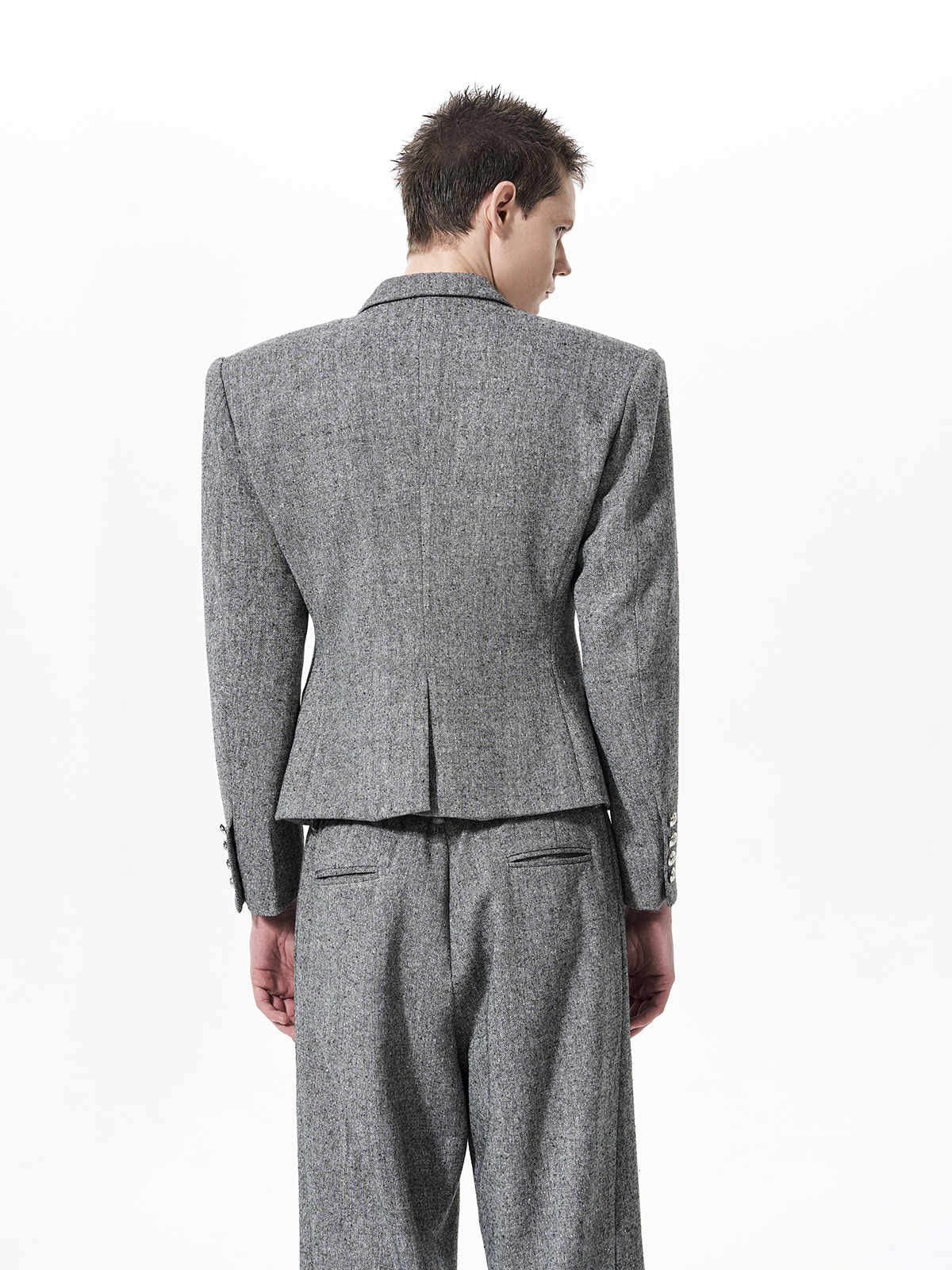 STRUCTURED CROPPED DOUBLE-BREASTED SUIT SET