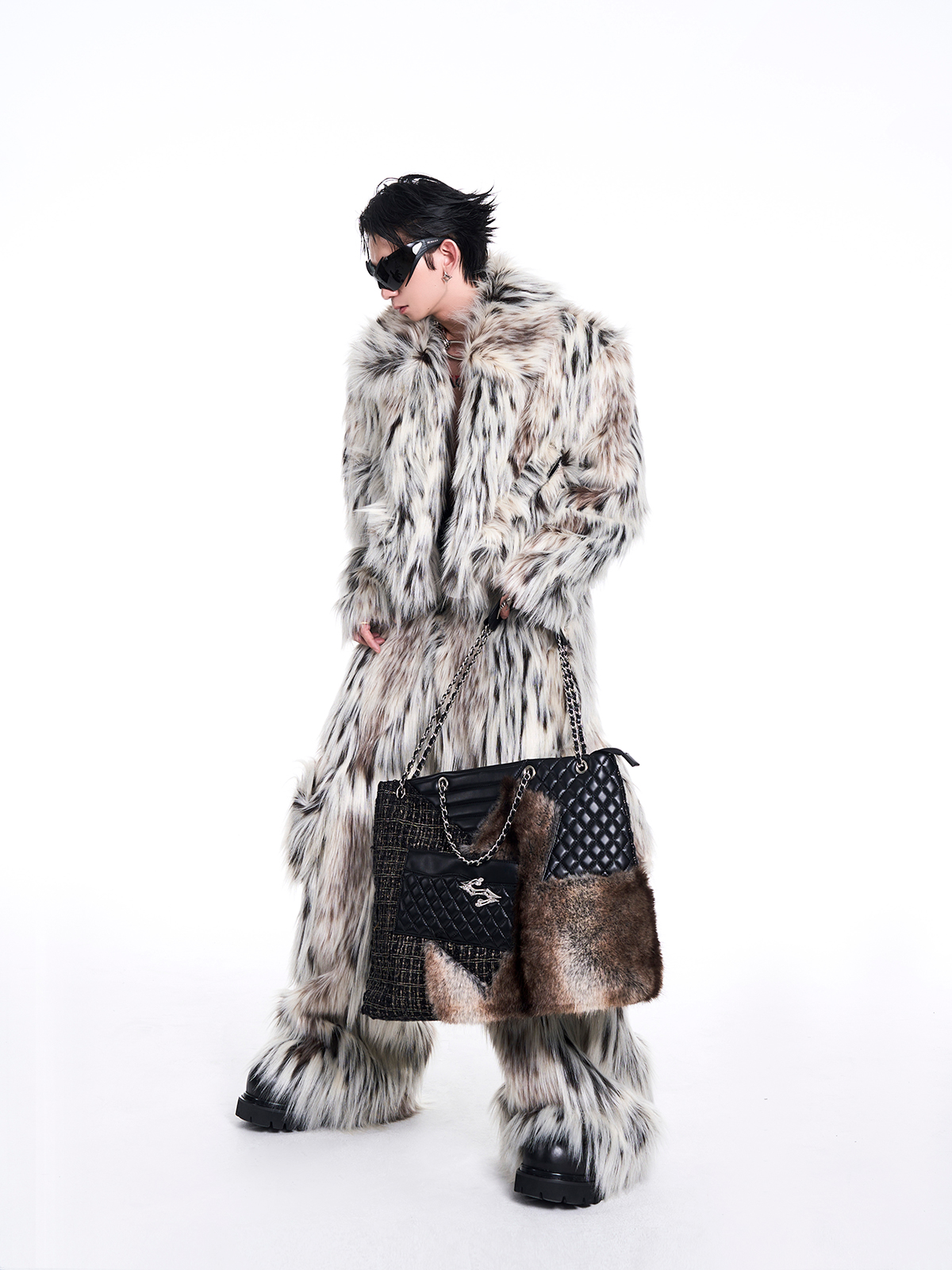 SNOW LEOPARD FAUX FUR SET-START EXCEED END