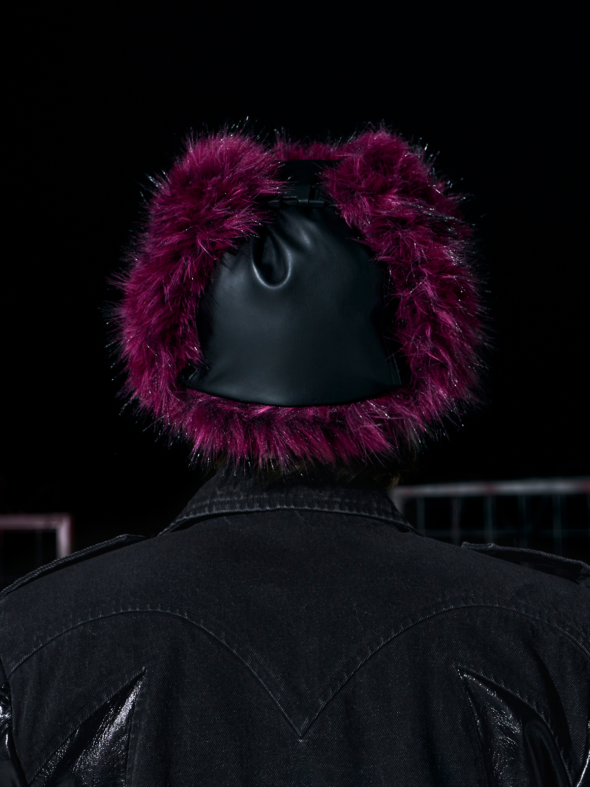 ROSE RED LEATHER FUR TRAPPER