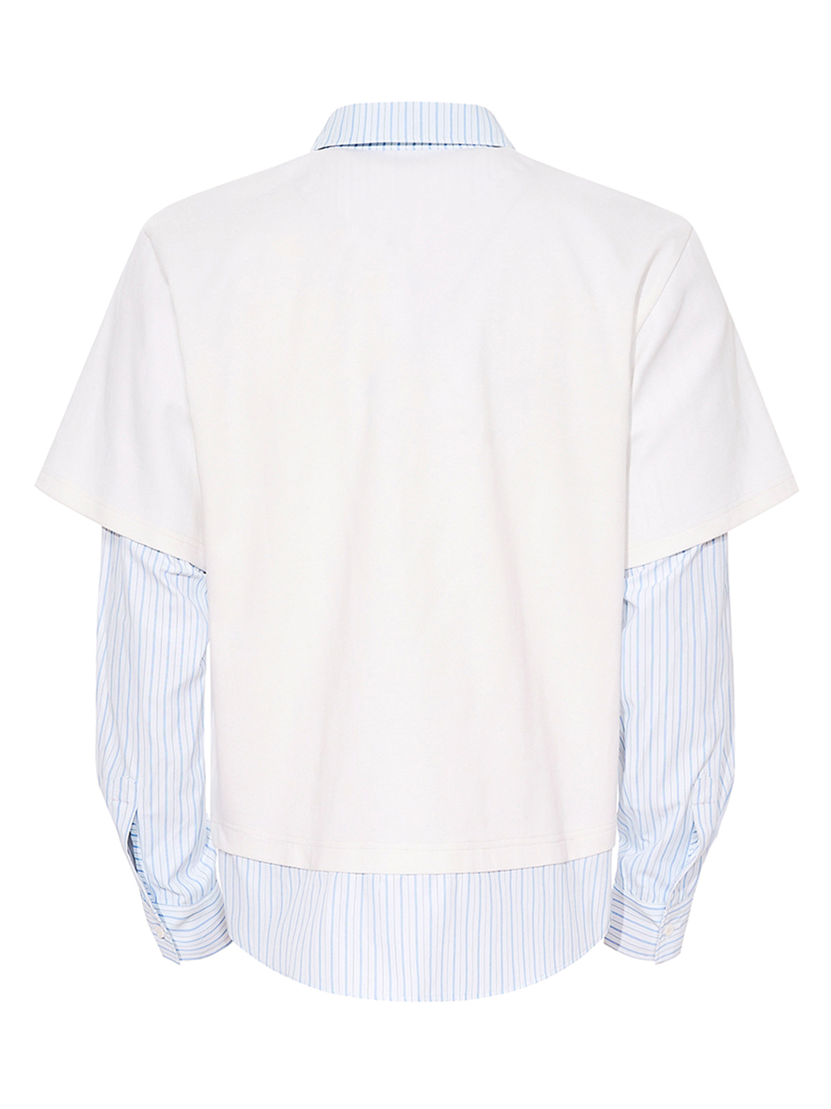 DISTRESSED GRAPHIC LAYERED POLO SHIRT-WHITE