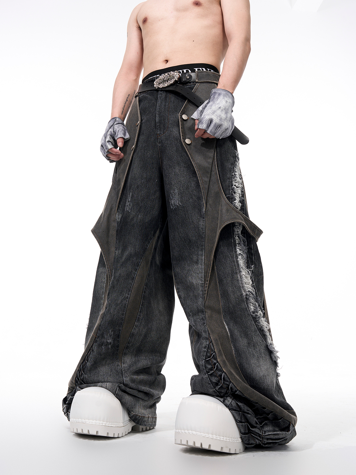 CRIMSON ROOT DECONSTRUCTED DENIM SET-START EXCEED END