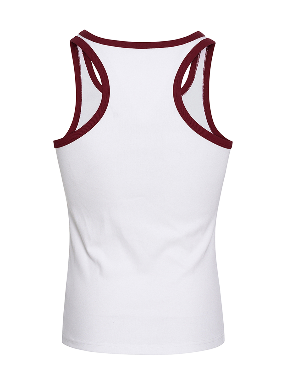 "START EXCEED END" GRAPHIC RINGER TANK TOP-WHITE/RED