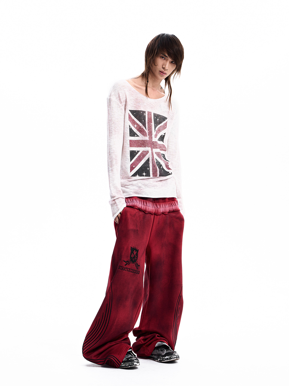 UNION JACK SCOOP NECK KNIT TOP