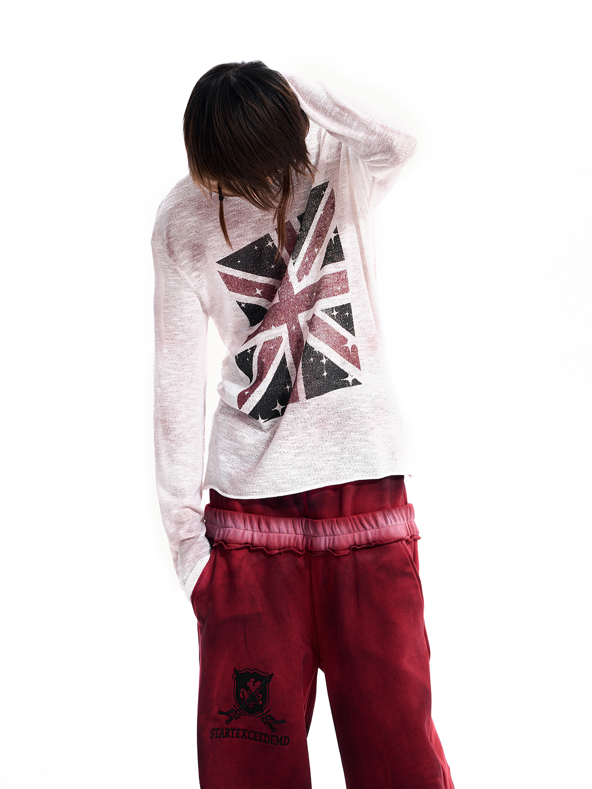 UNION JACK SCOOP NECK KNIT TOP