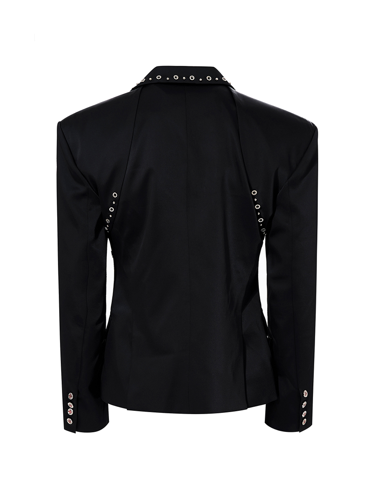 DECONSTRUCTED CINCHED WAIST SUIT SET-BLACK