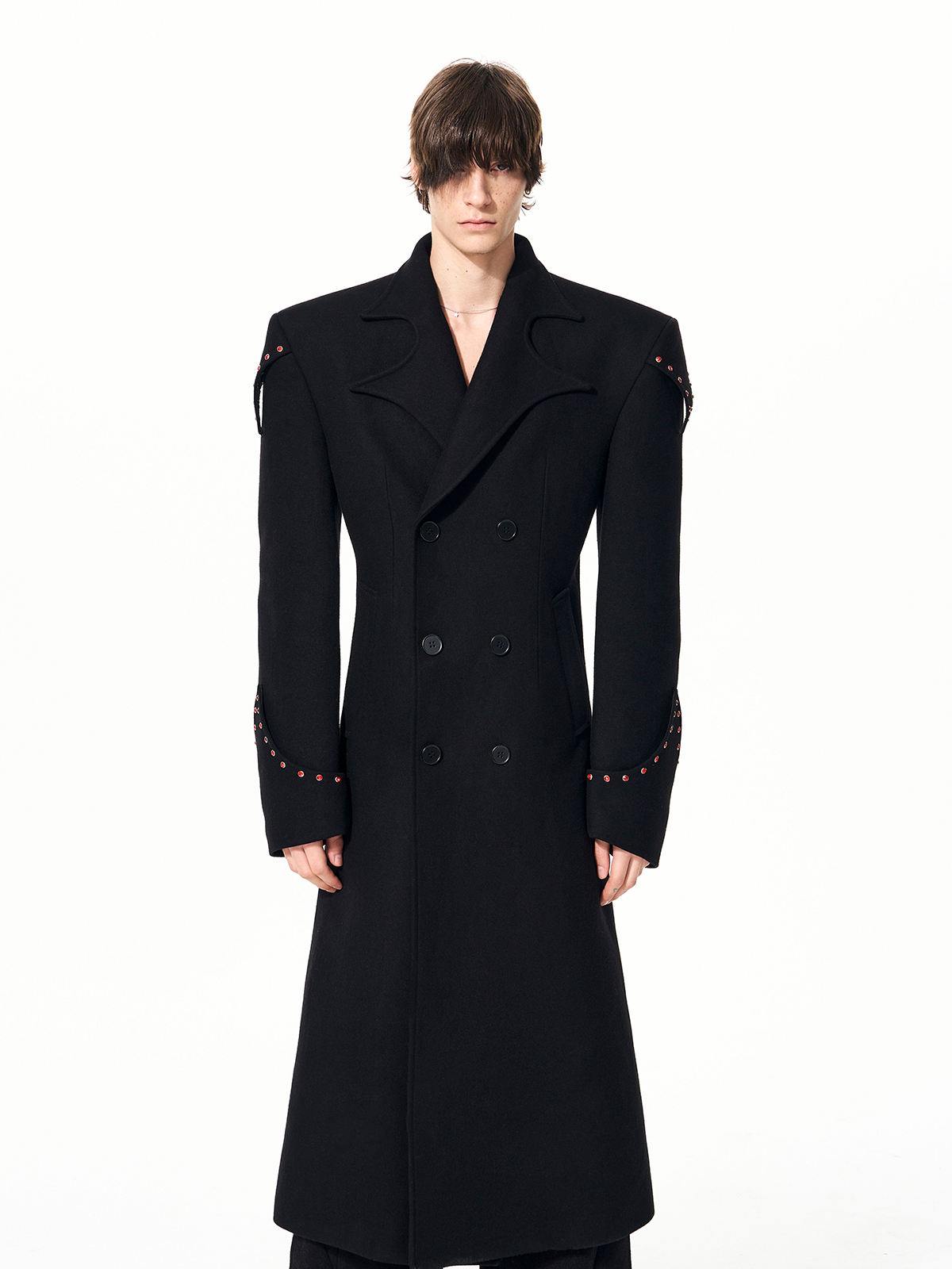 NOCTURNAL BLOOD-STUD STRUCTURED COAT