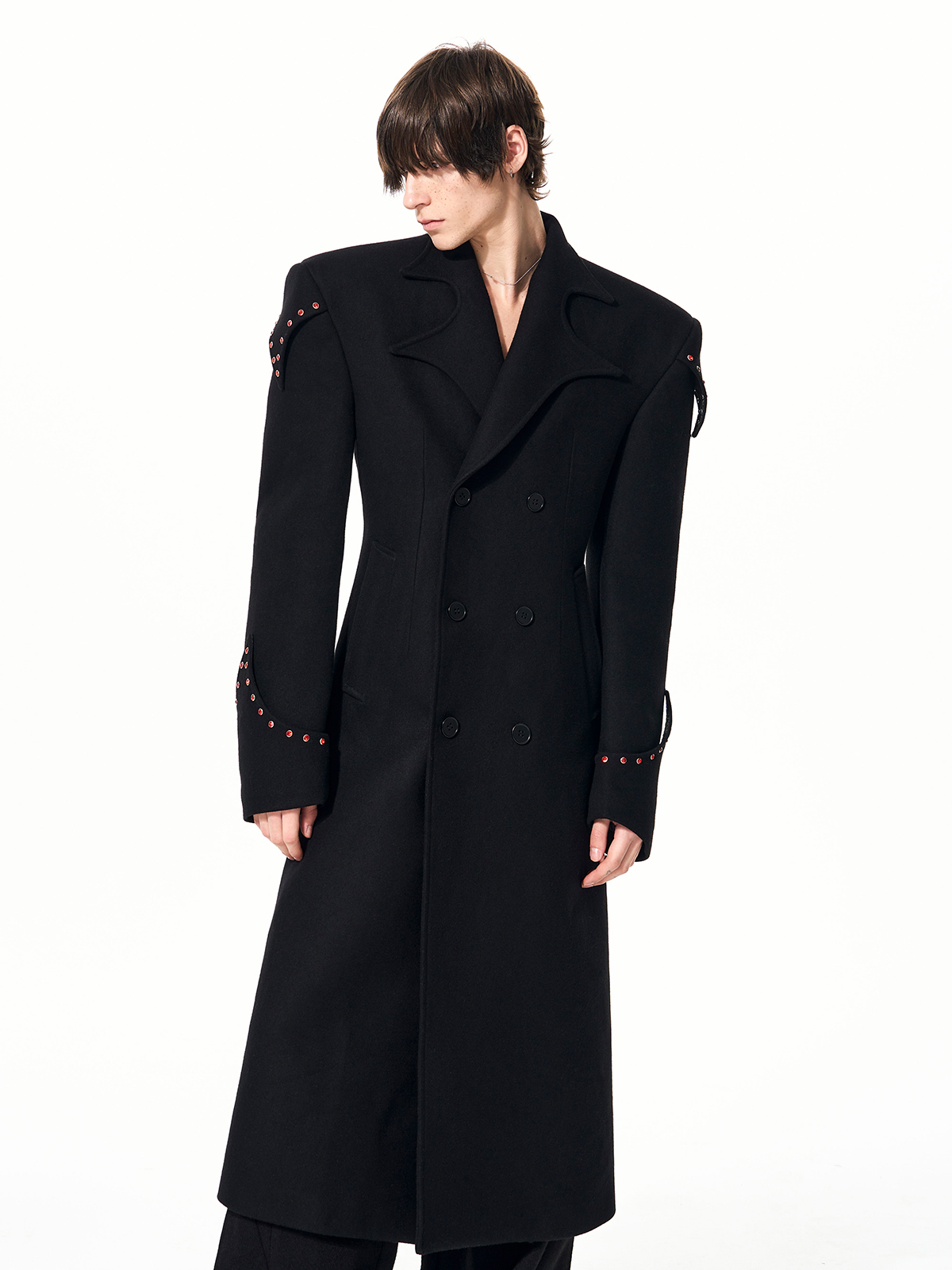 NOCTURNAL BLOOD-STUD STRUCTURED COAT