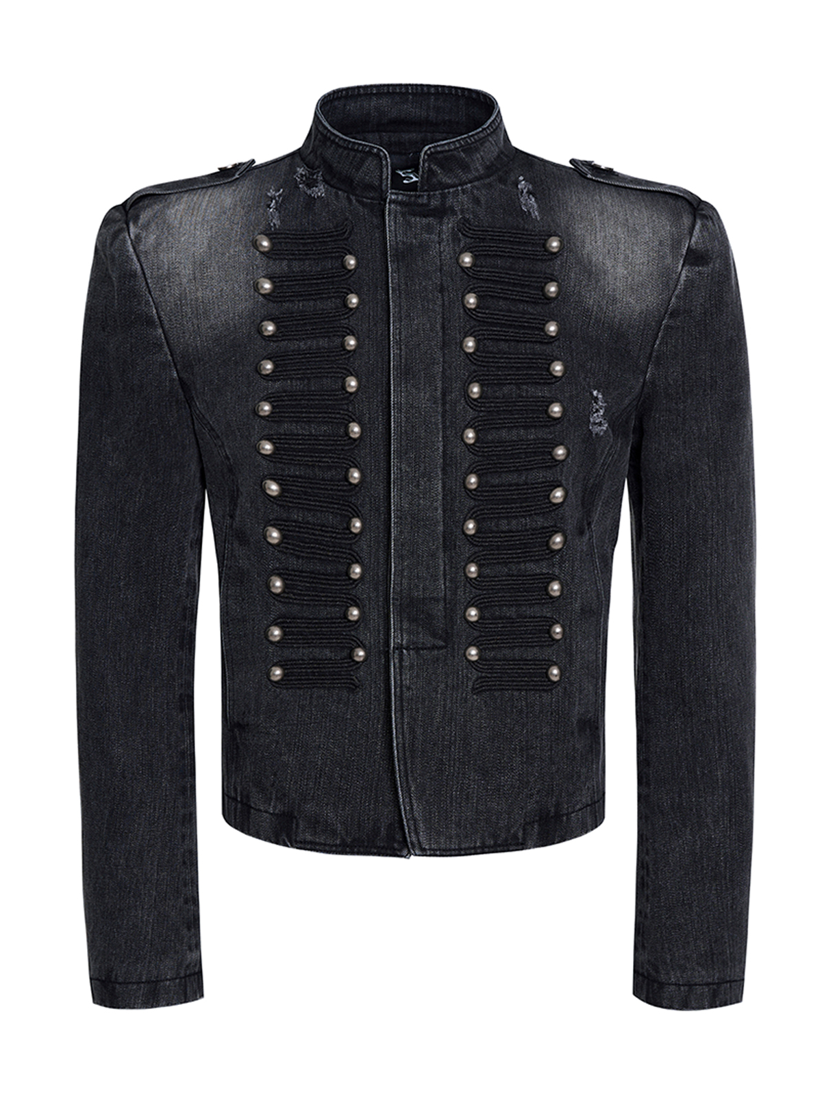 VINTAGE COURT-STYLE DENIM JACKET-WASHED BLACK