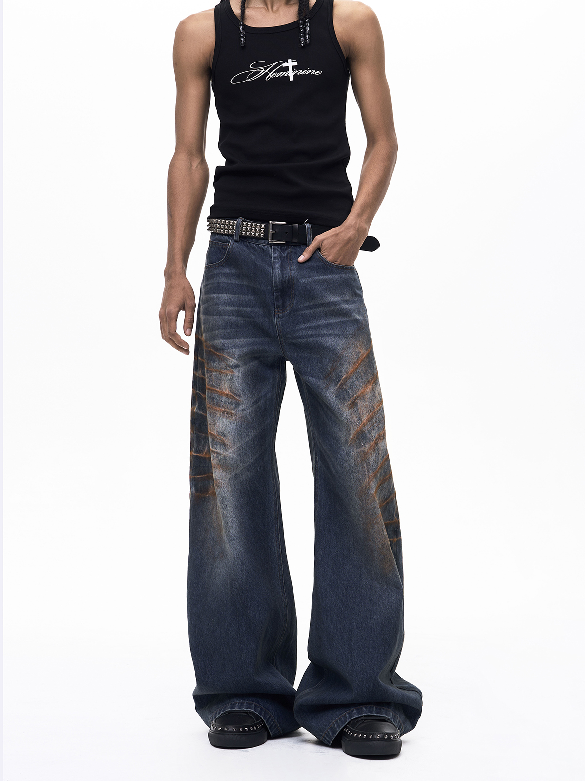 OXIDIZED WHISKER WIDE LEG DENIM-LIGHT BLUE