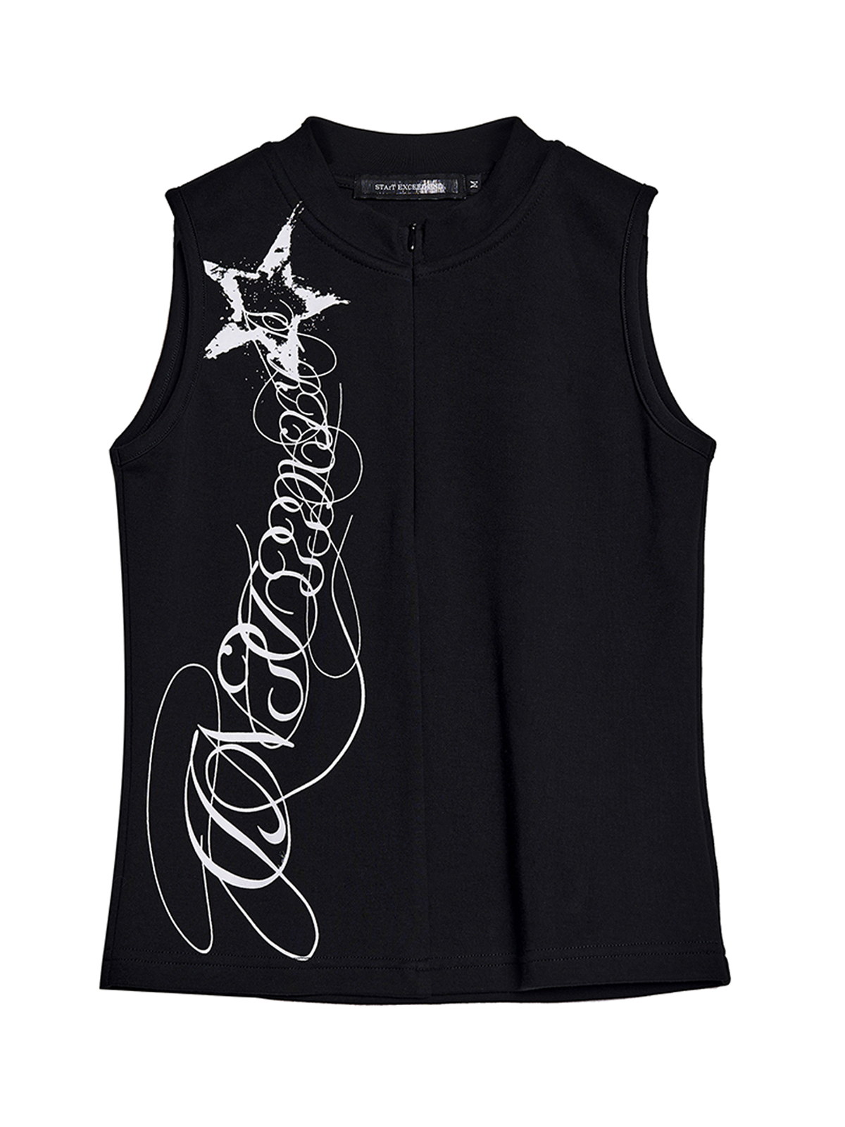 Visual Kei Typography Zip Vest Set Black | Y2K Mall Goth