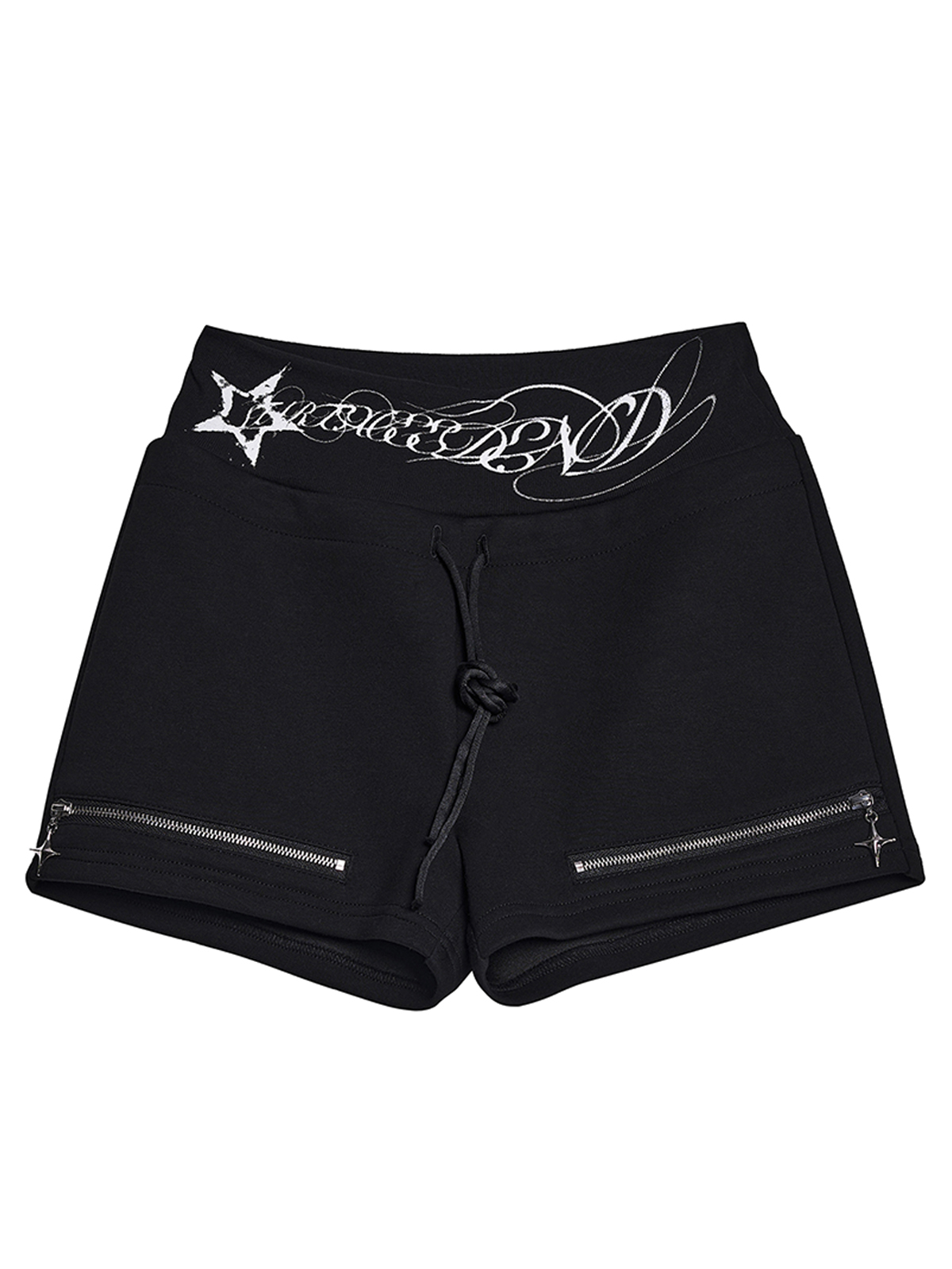 Visual Kei Typography Zip Vest Set Black | Y2K Mall Goth