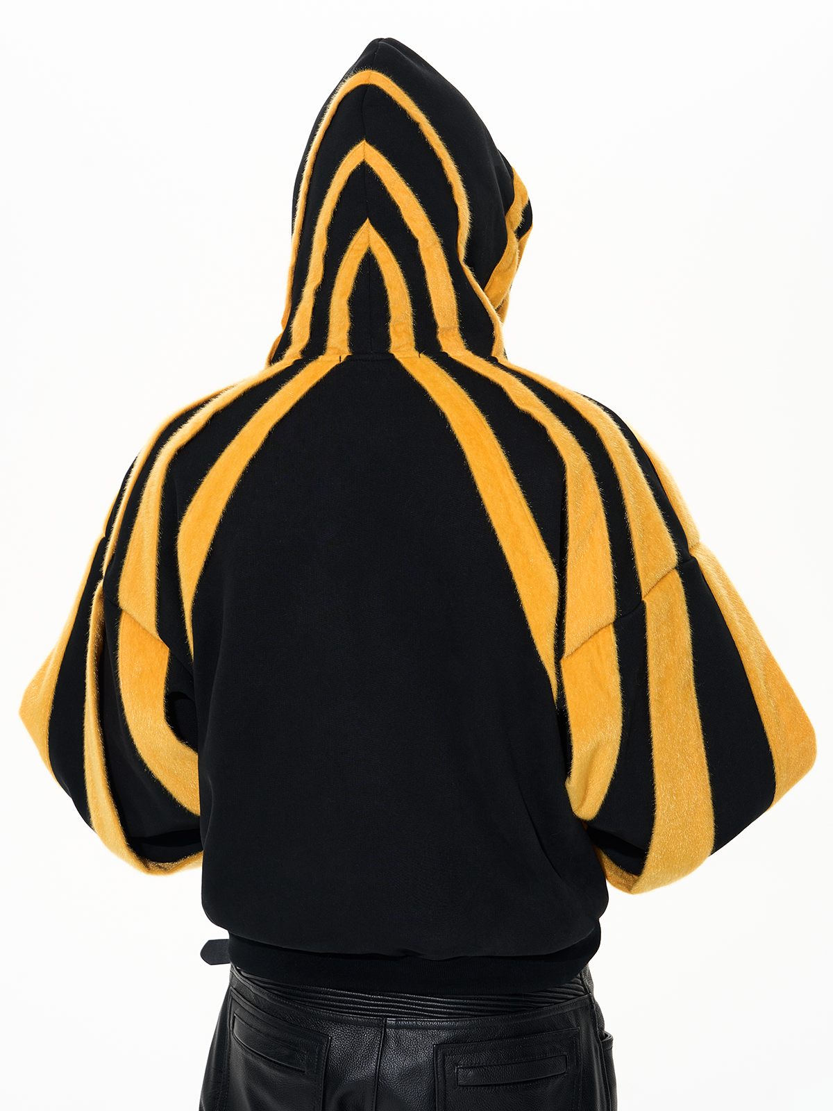 MIDNIGHT AMBER WEB CROPPED HOODIE