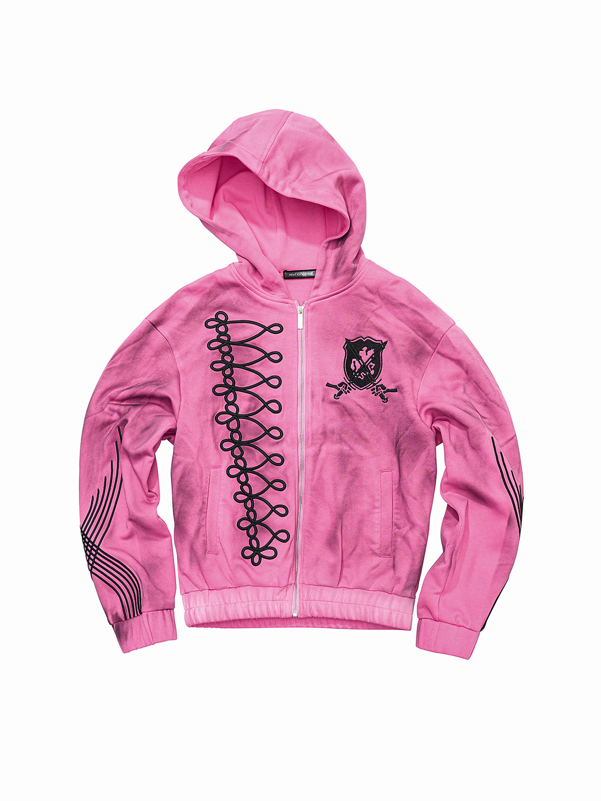 Neon Pink Washed Crest Tracksuit | START EXCEED END