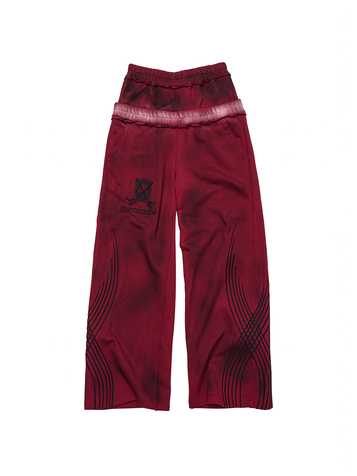 Red Washed Crest Tracksuit | START EXCEED END