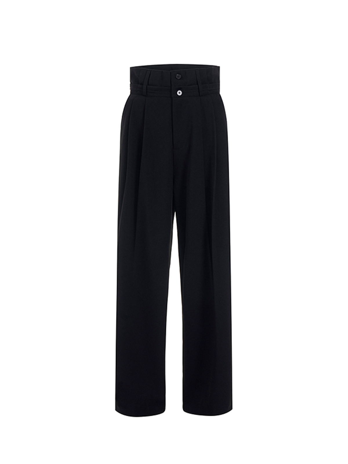 DOUBLE BUTTON PLEATED WIDE LEG TROUSERS-START EXCEED END