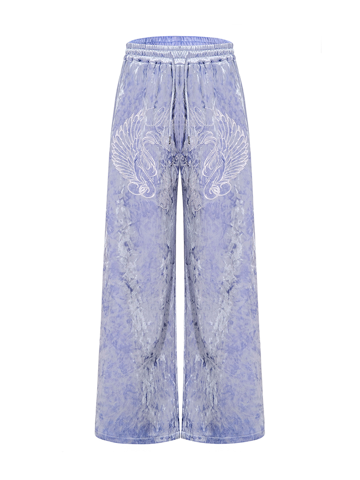 CRUSHED VELVET EMBROIDERED TRACKSUIT SET-LAVENDER