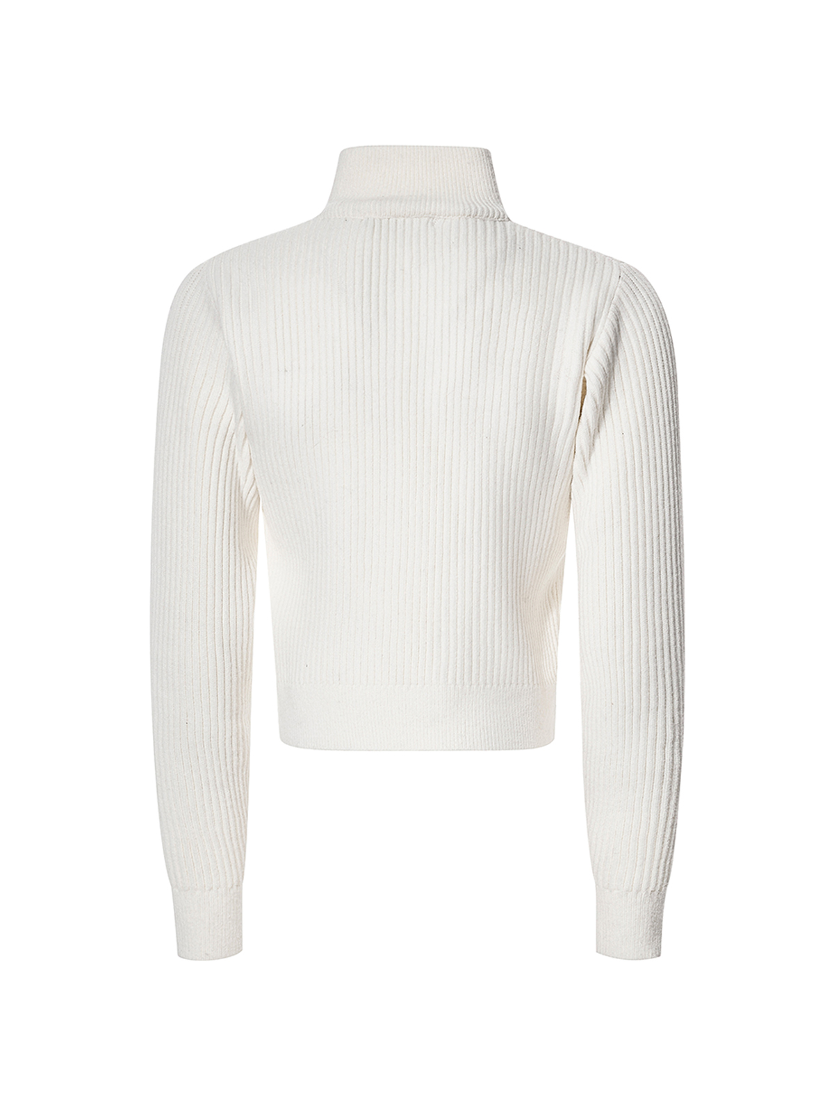 UNICORN GRAPHIC RIBBED ZIP-UP KNIT-WHITE