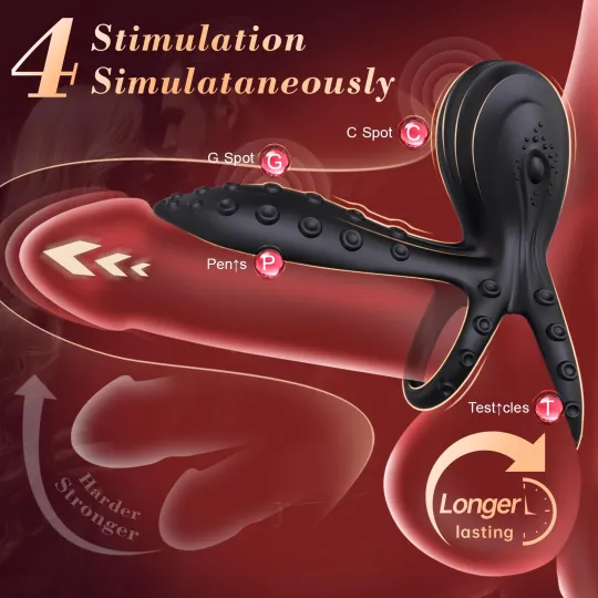 🔥🔥Vibrating cock ring for men and women – a three-in-one thrill💥