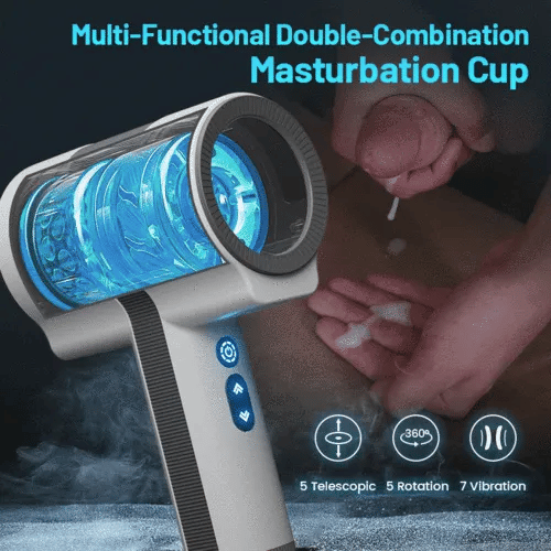【Discreet Delivery】5 Telescopic Rotating 7 Vibrating Handheld Masturbator