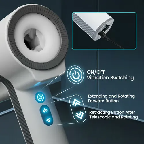 【Discreet Delivery】5 Telescopic Rotating 7 Vibrating Handheld Masturbator