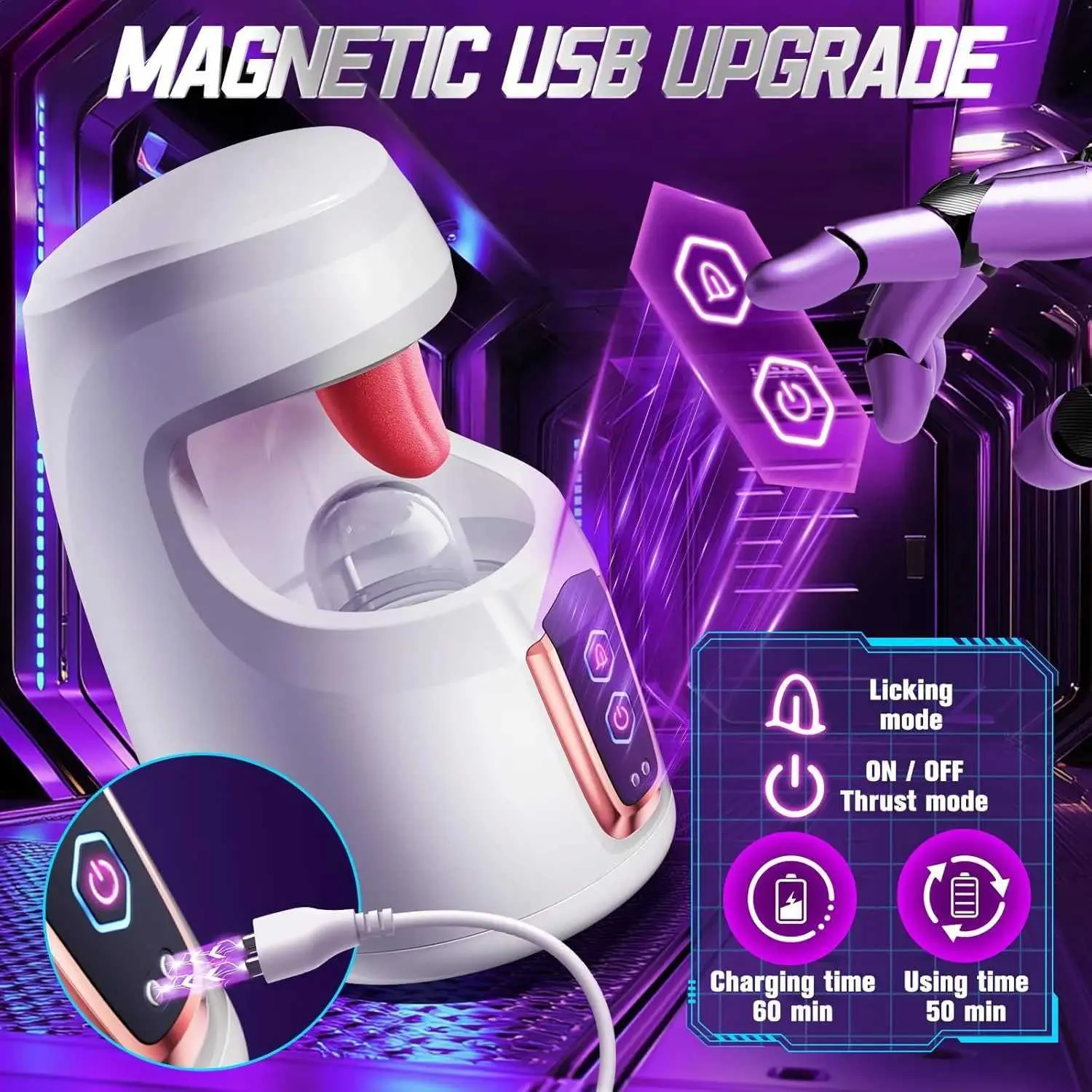 HESEKS Thrusting Automatic Male Masturbator Cup Real Tongue Licking Blowjob Sex Machine Stroker for Penis Training Stimulation gbamboo_0DFV