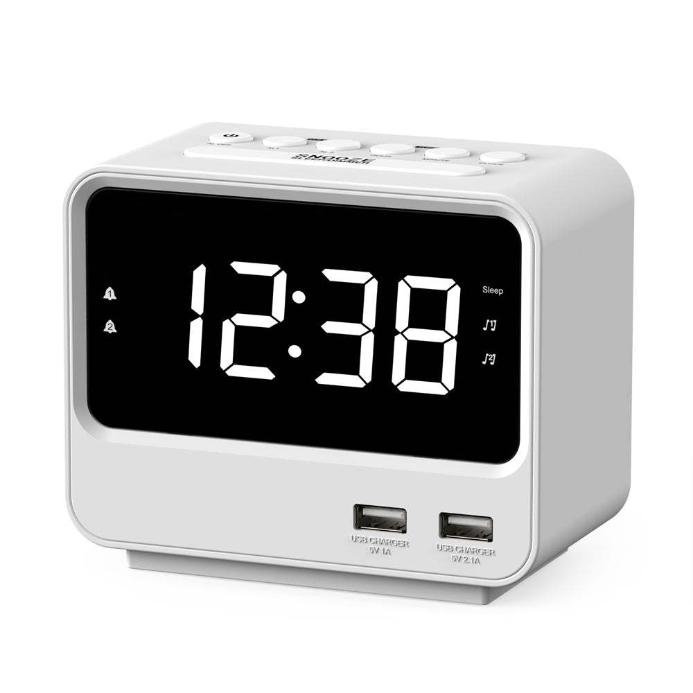 Alarm Clock Radio for Bedrooms with Two USB Charging Port, Large Numbe