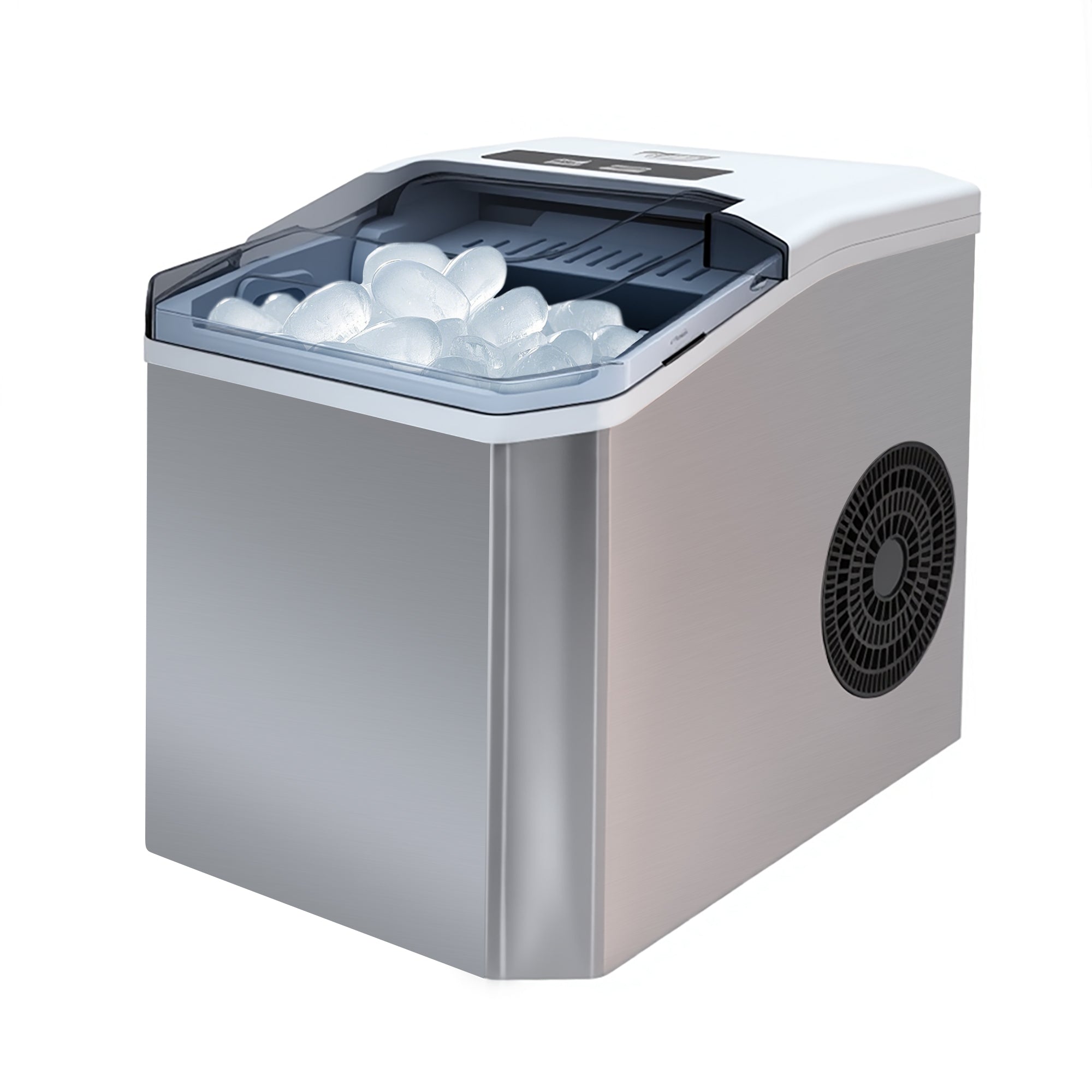 Fully-automated Ice Maker Machine - 12kg/24Hrs, Self-Cleaning, 2 Ice Sizes (S/L), Fast 6-Min Cycle, with Infrared Sensor for Home/Office/Commercial Use YH16M