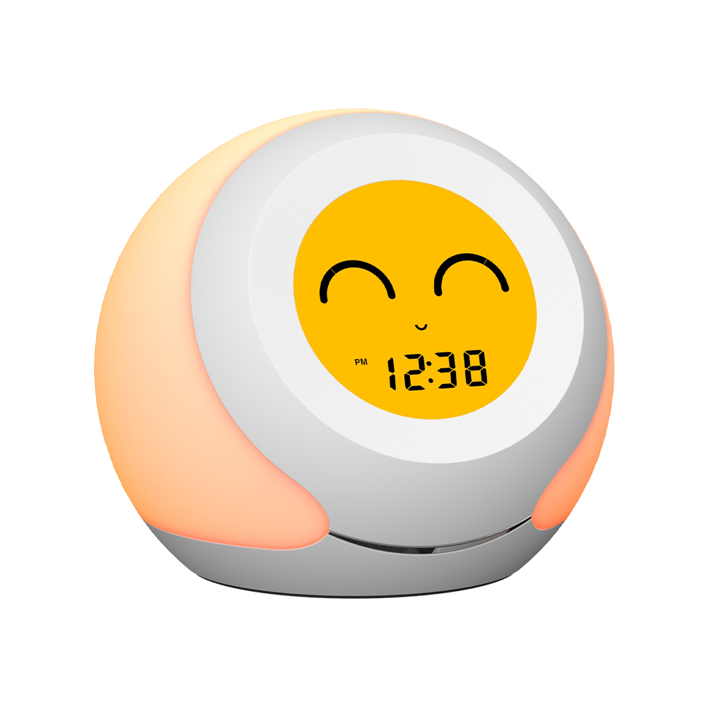 Kids Room Thermometer, Hygrometer and Cute Facial Expressions, Colorful Light Choose, 4 Level Dimmer, Indoor Temperature Monitor, LCD Screen Child Time Display Temperature and Humidity Gauge iTOMA 915