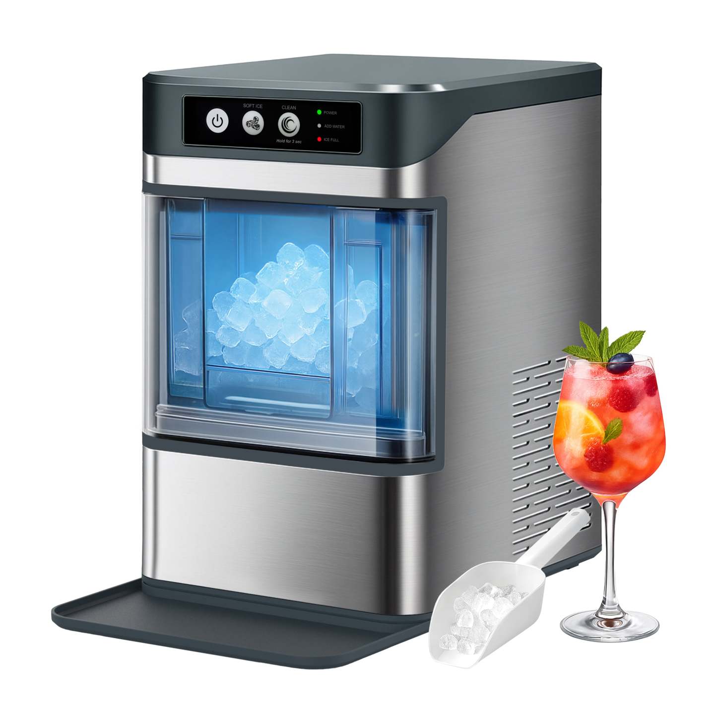 iTOMA Nugget lce Maker Machine,Chewable Pellet Ice Machine,Self-Cleani