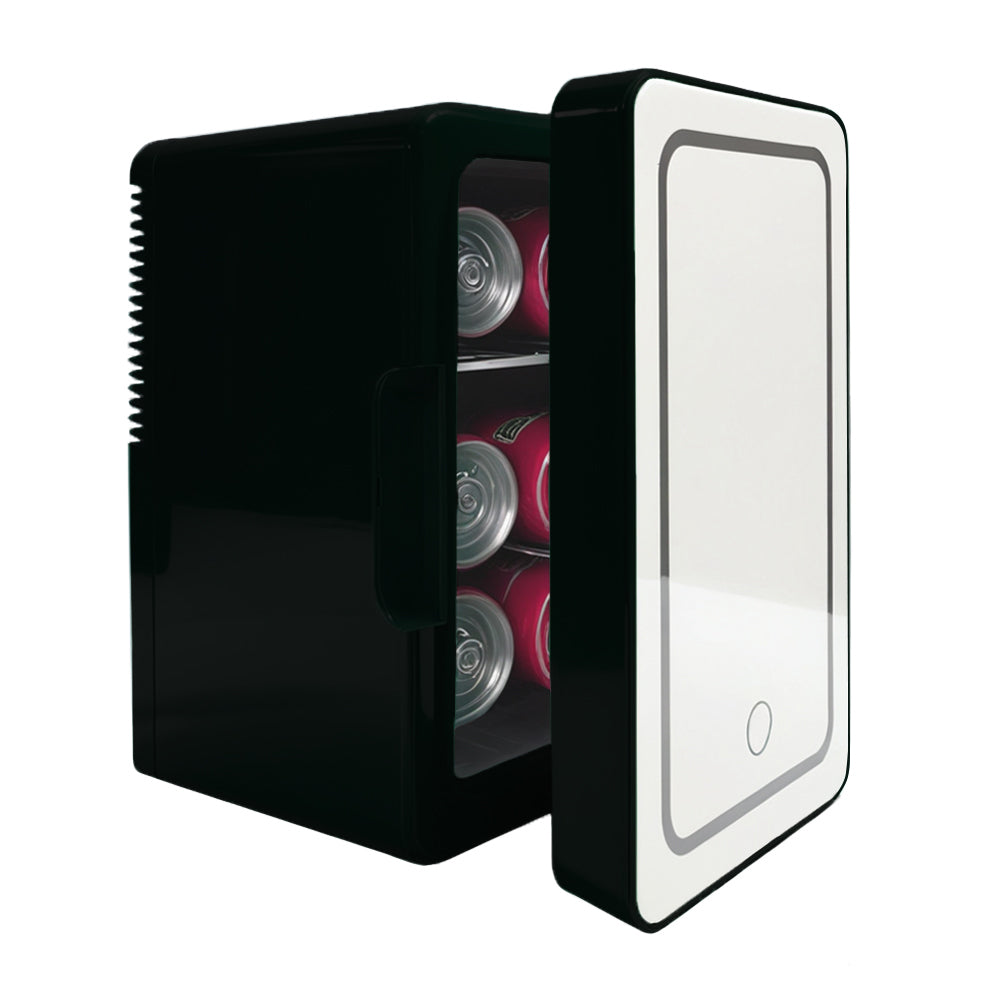 Mini Skincare Fridge with LED Mirror 6L K6100, 6Liter/6 Cans Cooler and Warmer for Makeup, Cosmetic, Beauty, Food, Medicine Portable Small Refrigerator 100% Freon-Free Eco Friendly for Bedroom, Nursery, Office, Camp and Car