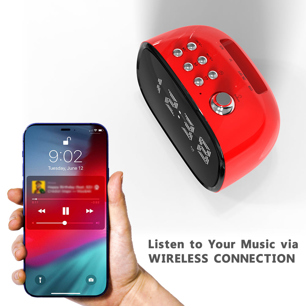 Digital Retro Alarm Clock with Bluetooth -ITOMA