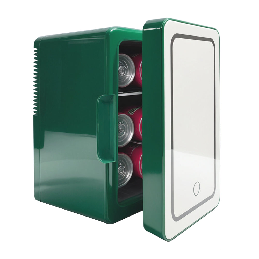 Mini Skincare Fridge with LED Mirror 6L K6104, 6Liter/6 Cans Cooler and Warmer for Makeup, Cosmetic, Beauty, Food, Medicine Portable Small Refrigerator 100% Freon-Free Eco Friendly for Bedroom, Nursery, Office, Camp and Car