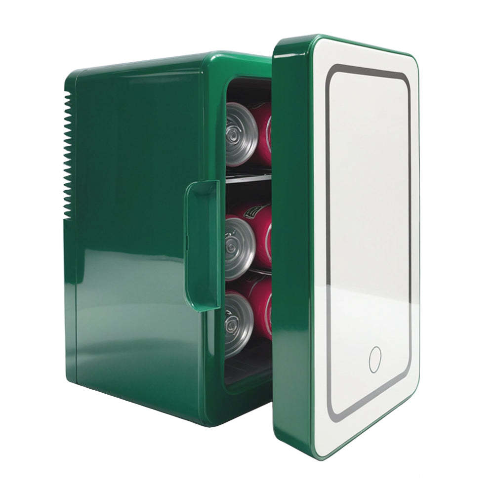Mini Skincare Fridge with LED Mirror 6L K6104, 6Liter/6 Cans Cooler and Warmer for Makeup, Cosmetic, Beauty, Food, Medicine Portable Small Refrigerator 100% Freon-Free Eco Friendly for Bedroom, Nursery, Office, Camp and Car