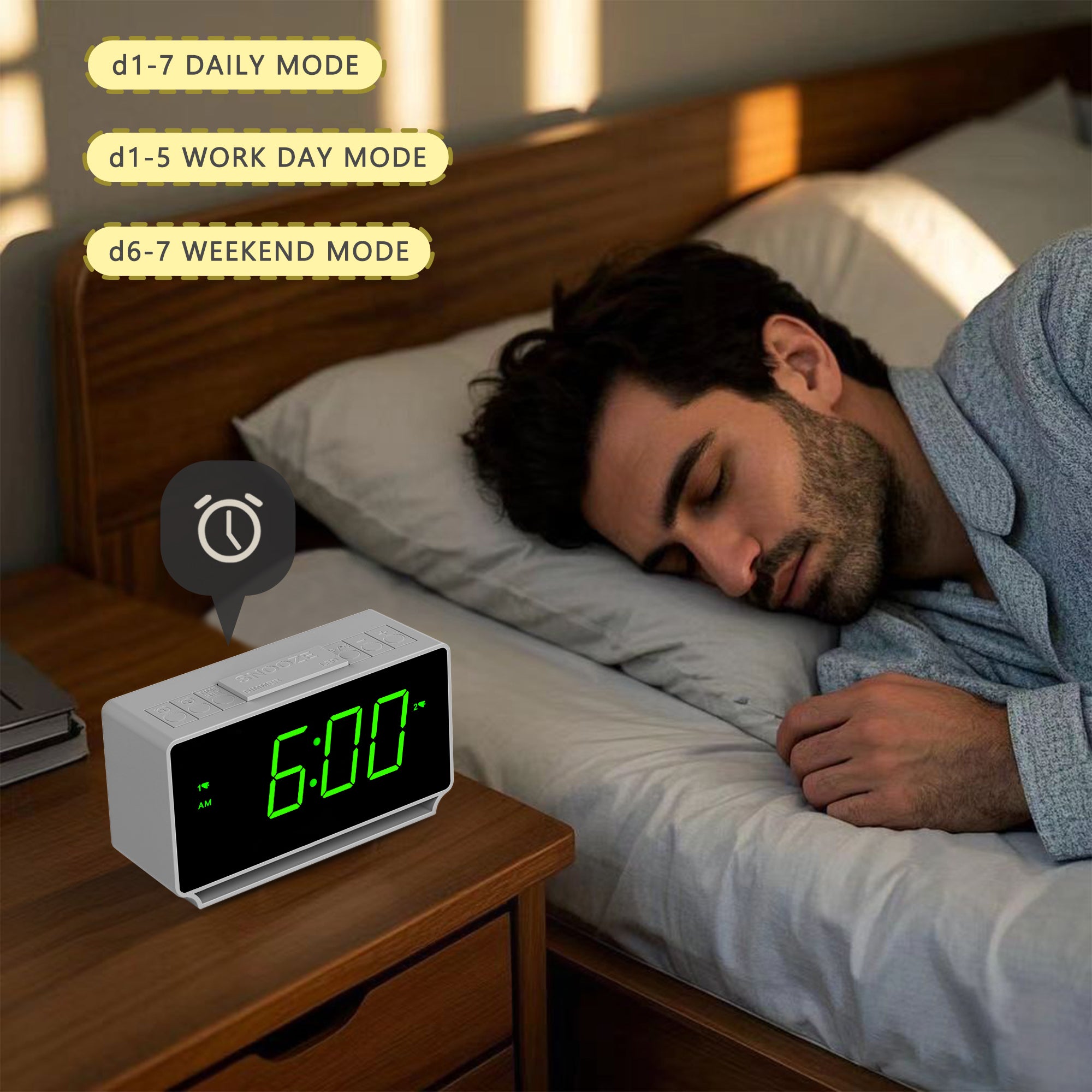Digital iTOMA 222 Alarm Clock, Dual Alarms with Temperature Display-ITOMA
