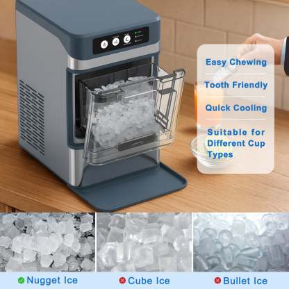 iTOMA Nugget lce Maker Machine,Chewable Pellet Ice Machine,Self-Cleaning,One-Click Operation,for Home/Kitchen/Office/ Bar Party Ice Cube Machine YH4025