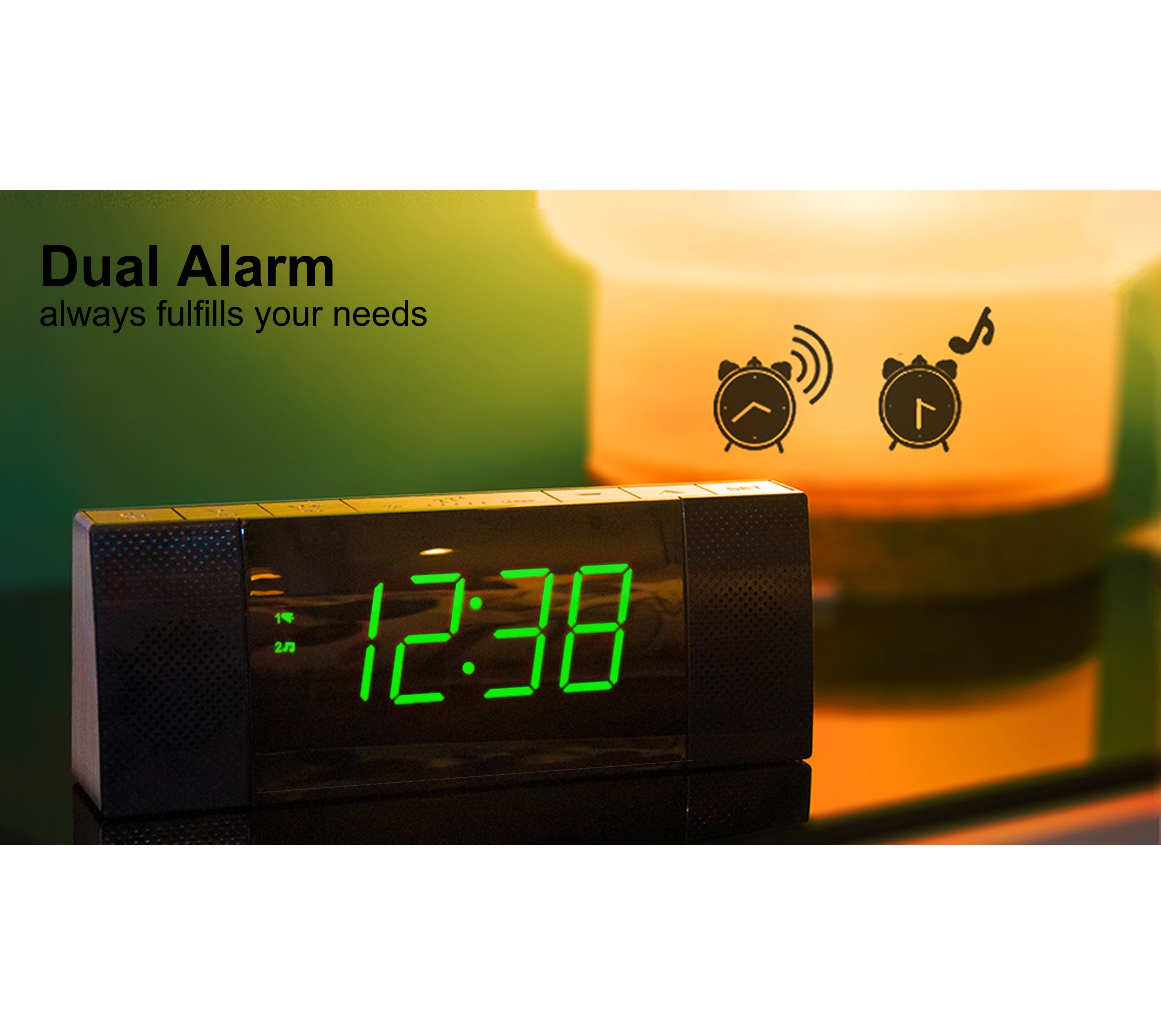 Digital Bedside Alarm Clock Radio with Bluetooth-ITOMA