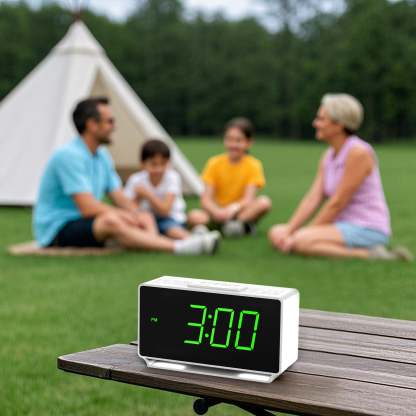 Digital iTOMA 222 Alarm Clock, Dual Alarms with Temperature Display, Snooze,12/24Hr, Night Light and Adjustable Volume, Dimmable, Battery Backup, Portable Small LED Clocks for Bedroom