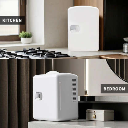 Mini Fridge 4L K4201 White, 4 Liter/6 Can Portable Cooler Personal Refrigerator for Care, Cosmetics, Beverage, Food,100% Freon-Free Eco Friendly for Bedroom, Office, Dorm