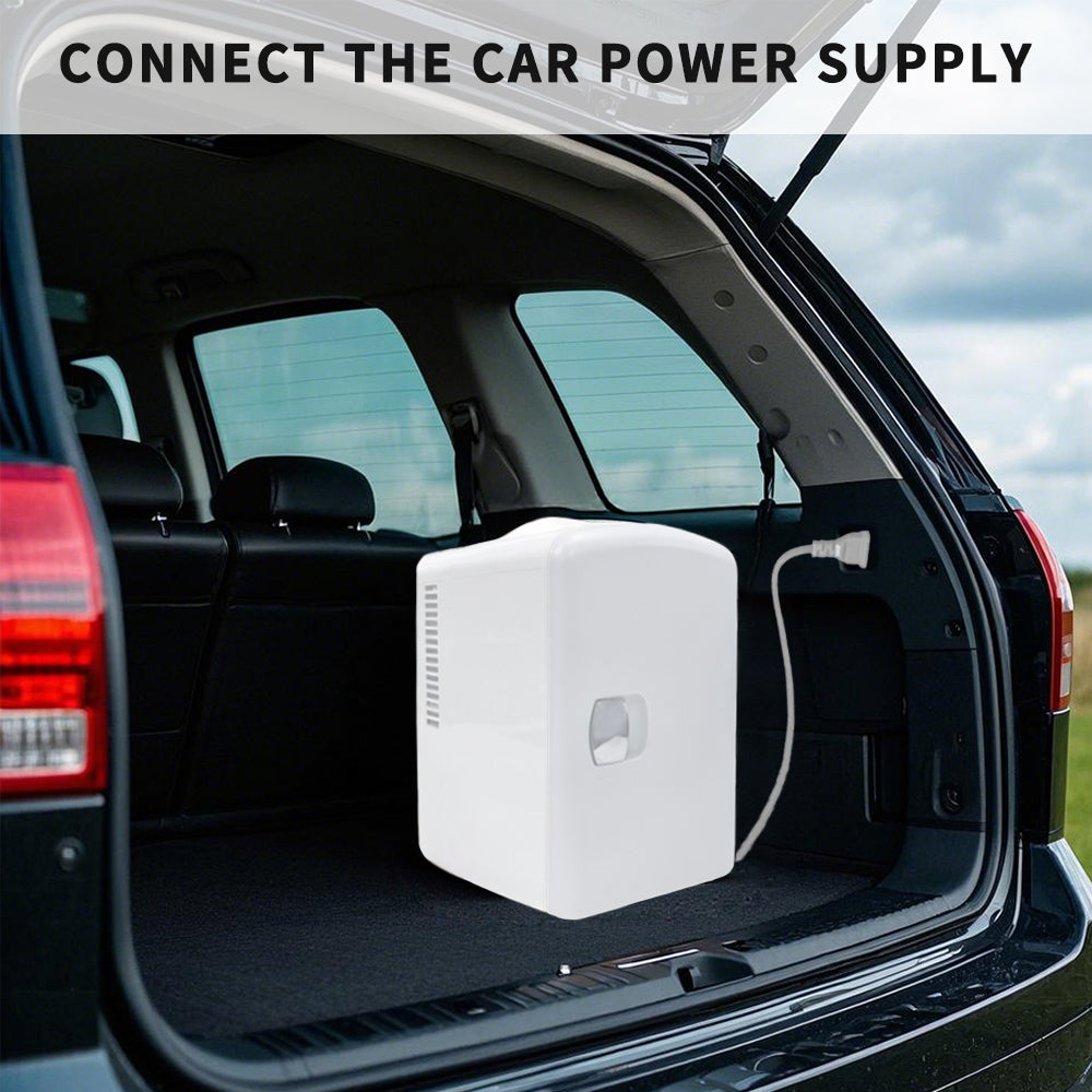 Mini Fridge 4L K4201 White, 4 Liter/6 Can Portable Cooler Personal Refrigerator for Care, Cosmetics, Beverage, Food,100% Freon-Free Eco Friendly for Bedroom, Office, Dorm