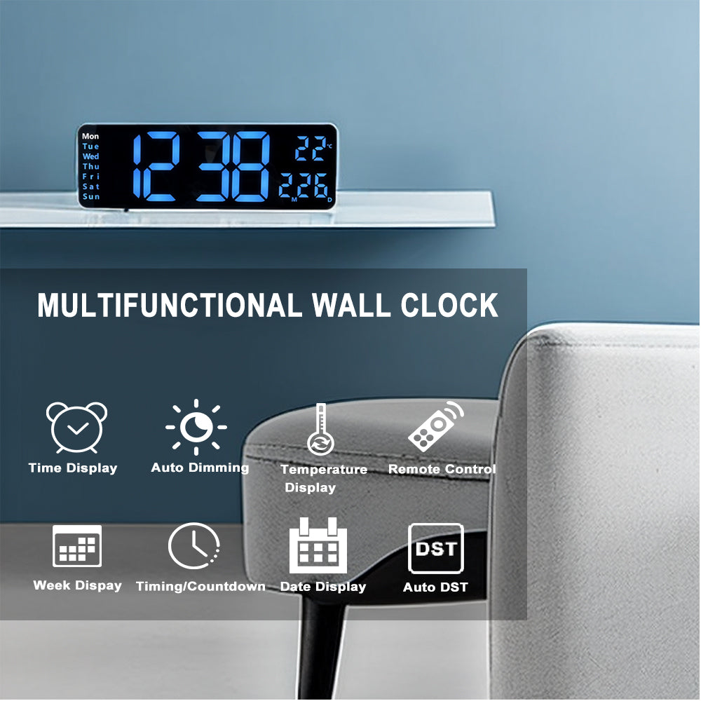 13 Inch Large Display LED Digita Wall Clock -ITOMA