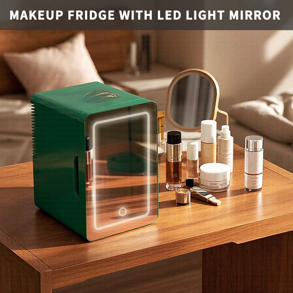 Mini Skincare Fridge with LED Mirror 6L K6104, 6Liter/6 Cans Cooler an