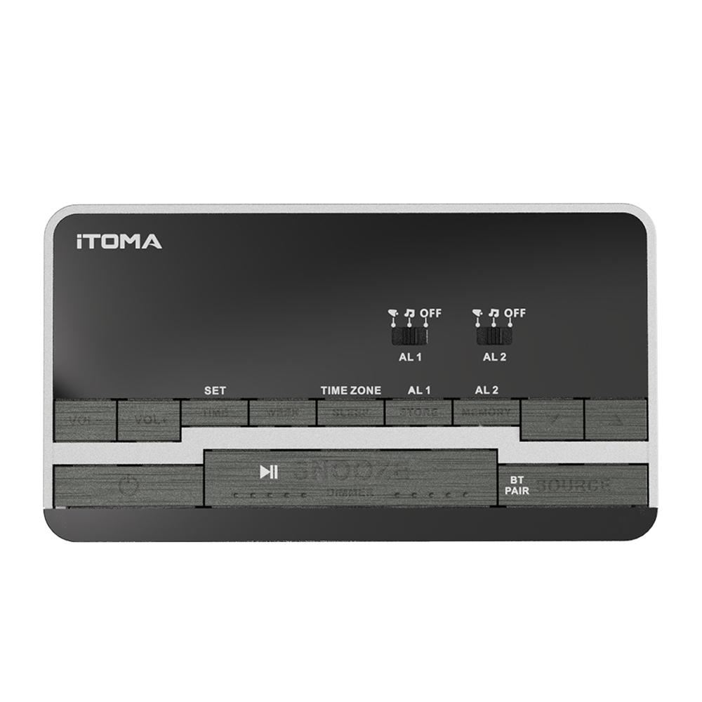 Digital Alarm Clock Radio-Bluetooth Stereo Speakers,FM Radio,Dual Alarm,Snooze,Brightness Dimmer,USB Charging, Alarm Clock for Bedroom Office iTOMA 3501S