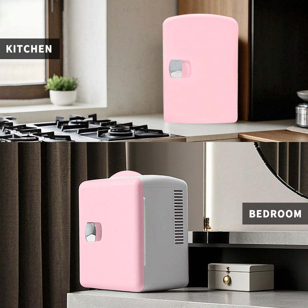 Mini Fridge K4106, 4 Liter/6 Can Portable Cooler and Warmer Personal Refrigerator for Skin Care, Cosmetics, Beverage, Food,100% Freon-Free Eco Friendly for Bedroom, Office, Car, Dorm, Camp...