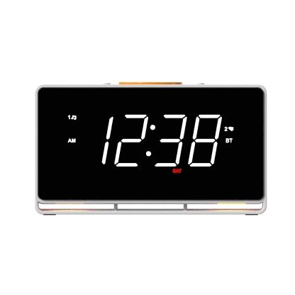 Digital Alarm Clock Radio, 1.4" White LED Display Clock with Bluetooth, FM Radio, Dual Alarm, Sleep Timer, Snooze, Auto & Manual Dimmer, USB Charger and Night Light iTOMA 718